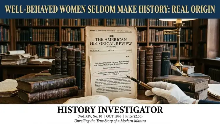 Well-Behaved Women Seldom Make History: True Origin